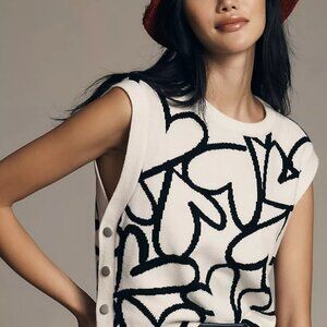 Maeve for anthropologie Open-Side Heart Sweater Vest